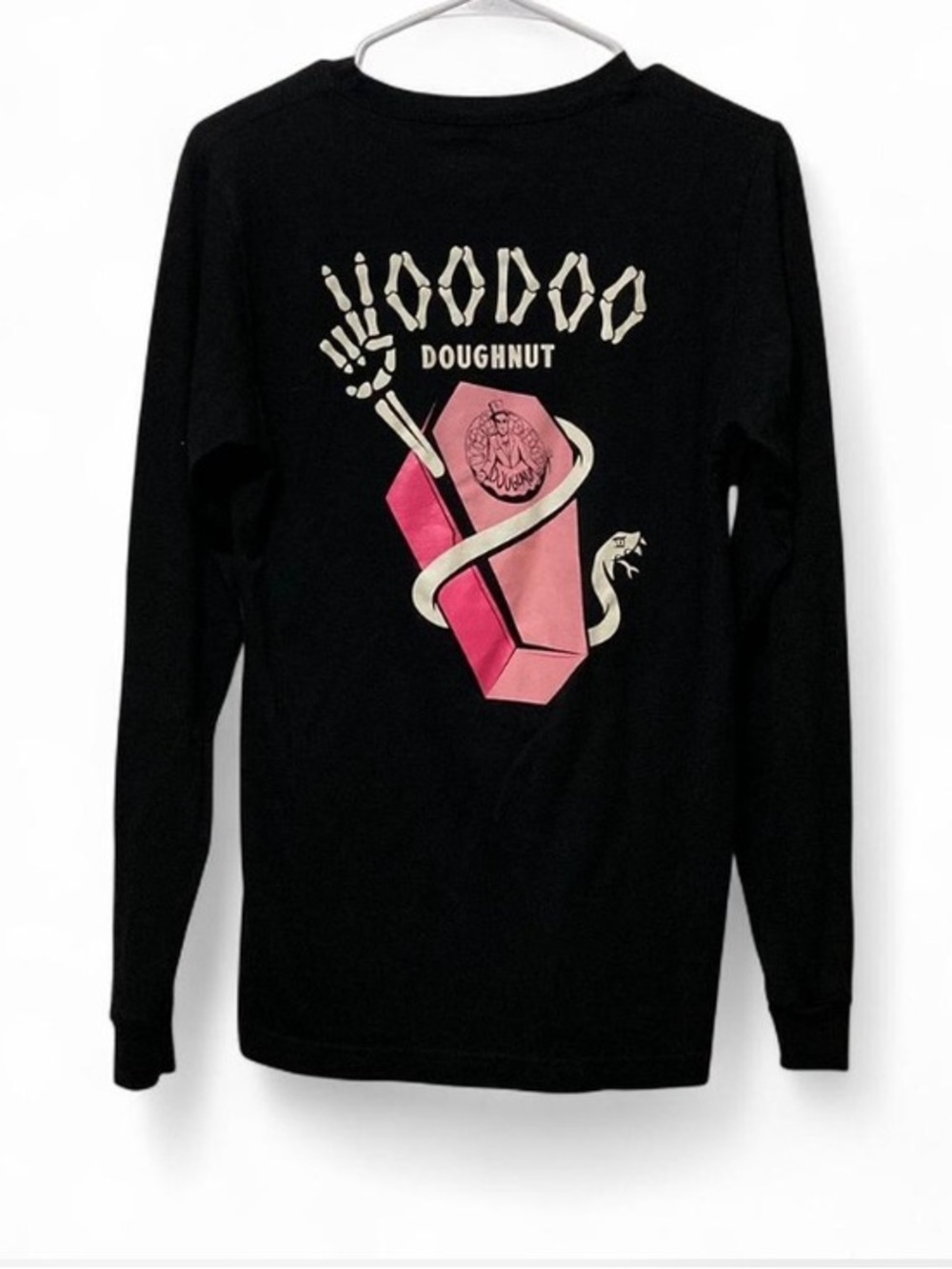 Voodoo Doughnut Logo Tee - Black with White Print
